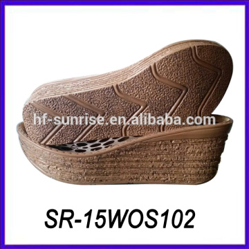 Holz Stile Dame dicke Sohle Casual Schuhe Keil Sohle PU Schuhsohle